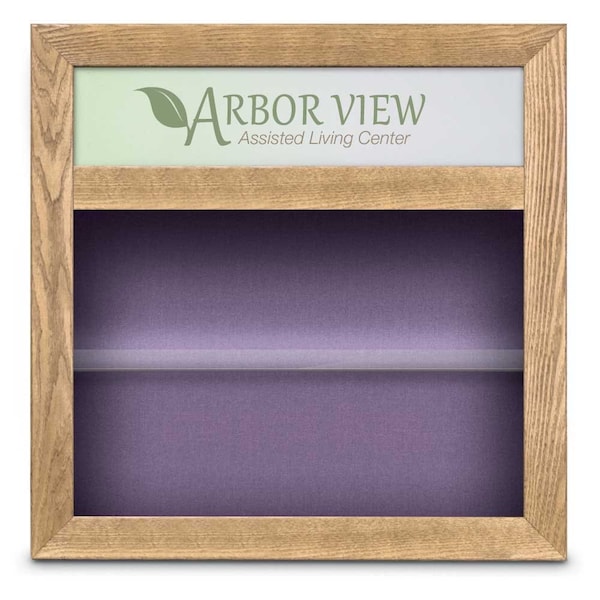 United Visual Products Outdoor Enclosed Combo Board, 42"x32", Bronze Frame/Black Porc & Cloud UVCB4232ODBZ-BLKPORC-CLOUD - main